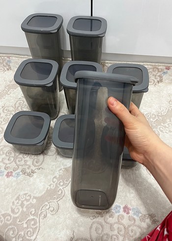 Gri Plastik Saklama Kapları Seti 9lu - Görsel 4