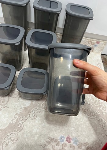 Gri Plastik Saklama Kapları Seti 9lu - Görsel 3