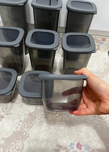 Gri Plastik Saklama Kapları Seti 9lu - Görsel 2