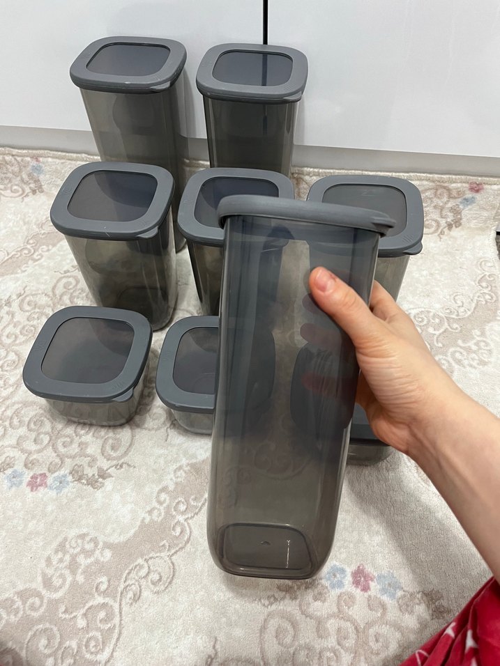 Gri Plastik Saklama Kapları Seti 9lu - Görsel 4