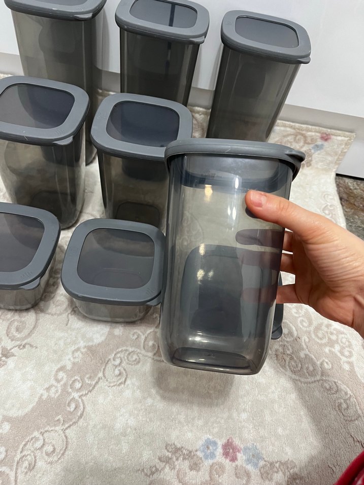 Gri Plastik Saklama Kapları Seti 9lu - Görsel 3