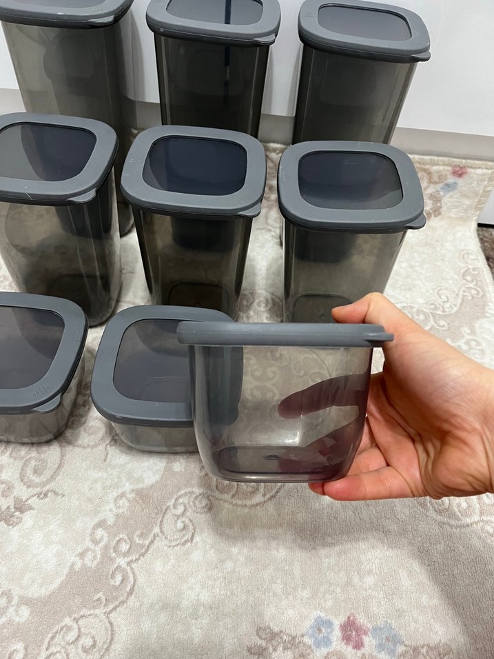 Gri Plastik Saklama Kapları Seti 9lu - Görsel 2