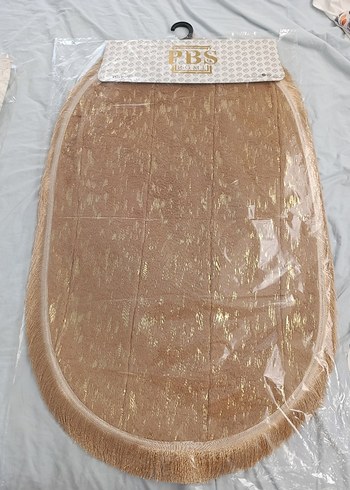 Bej Parlak Oval Banyo Paspası