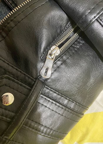 Siyah Deri Biker Ceket - Görsel 3