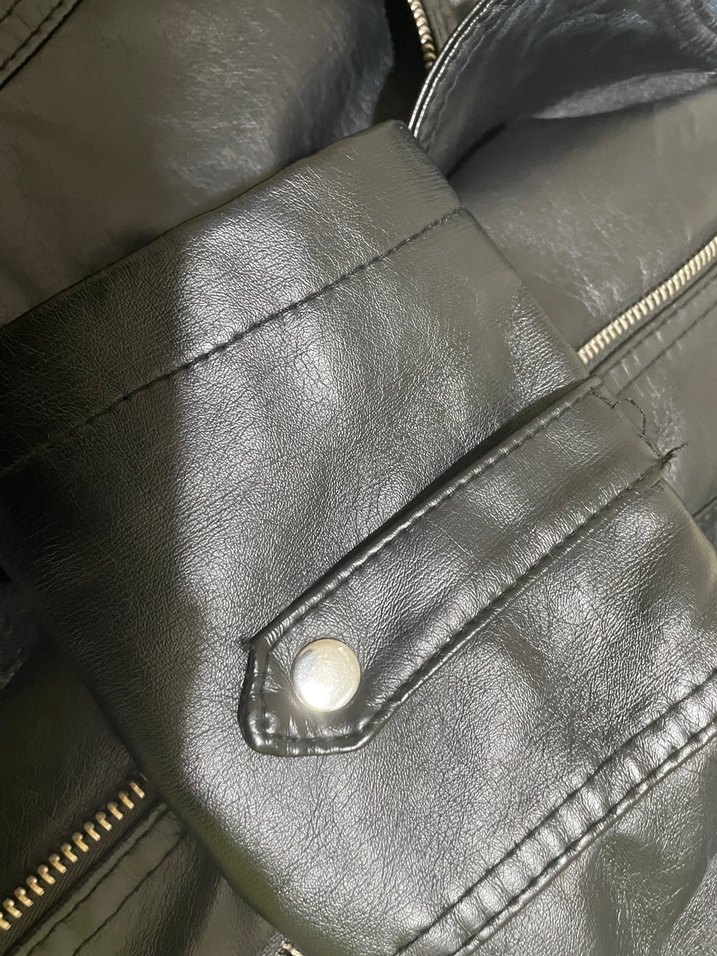 Siyah Deri Biker Ceket - Görsel 2