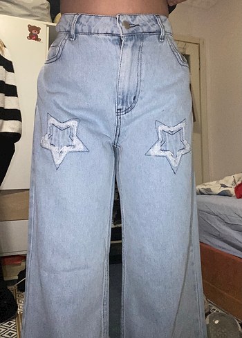 Diğer Yildizli Acik Mavi Denim Jean
