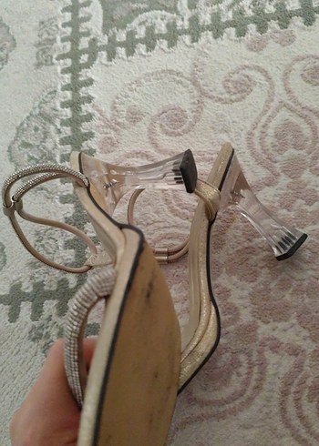 38 Beden Diger Bej Saten Stiletto Topuklu Kadın Ayakkabı