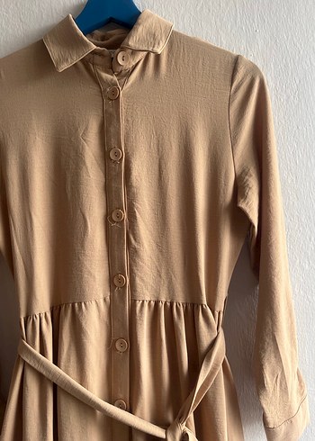 Bej Uzun Elbise, Fırfırlı, Bohem Tarz - Görsel 2