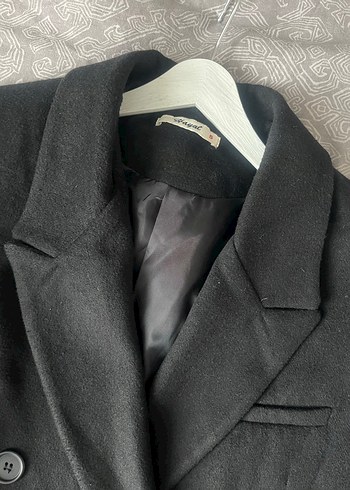 s Beden Düğmeli Siyah Kadın Blazer Ceket
