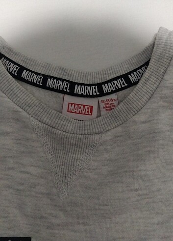12-13 Yaş Beden gri Renk Marvel sweatshirt