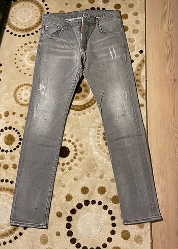 DSquared2 Gri Yikamali Dar Kesim Jean