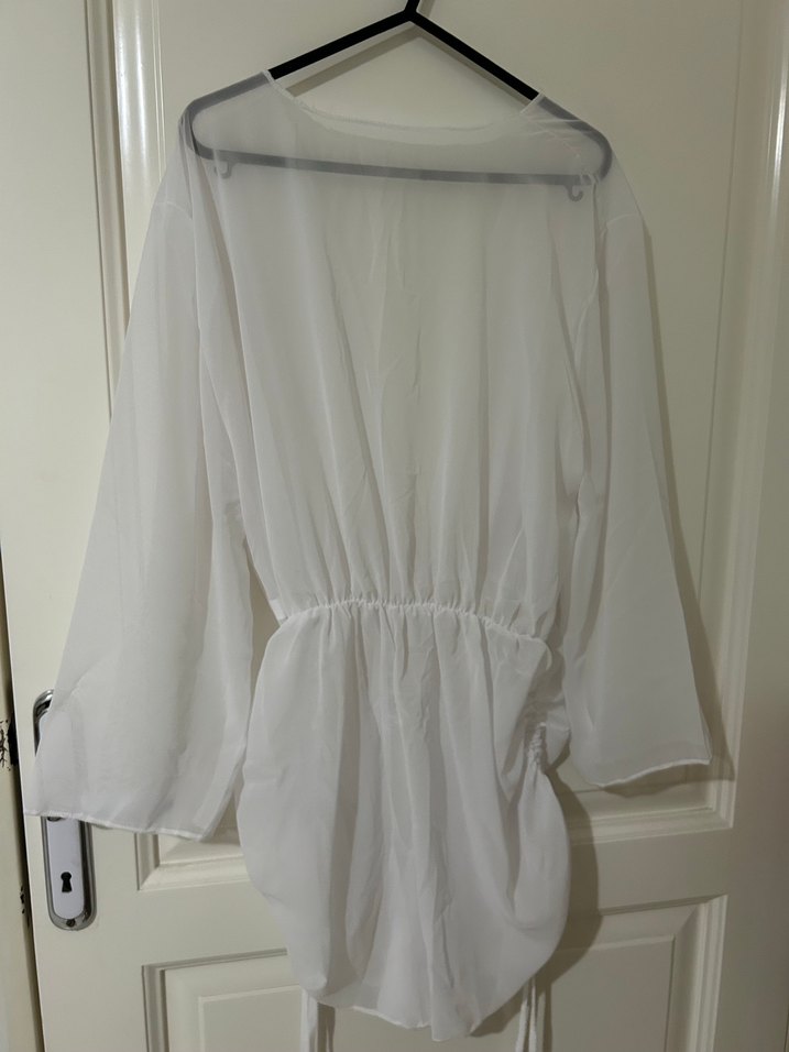 Beyaz Midi Bohem Kadın Elbise - Görsel 2