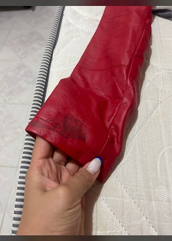 Kırmızı Kadın Deri Ceket - Görsel 5