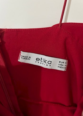 Kırmızı Drapeli İnce Askılı Midi Elbise - Görsel 3