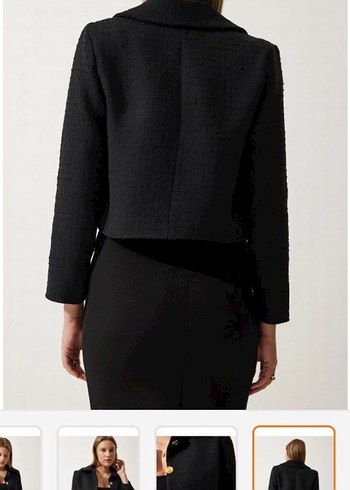Siyah Mini Blazer Ceket - Görsel 2