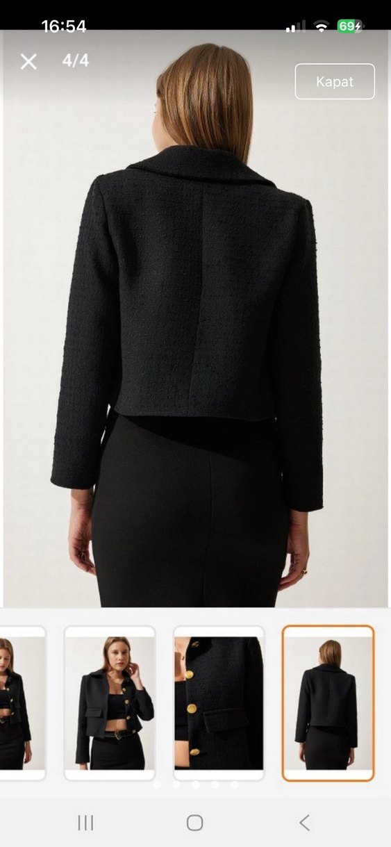 Siyah Mini Blazer Ceket - Görsel 2