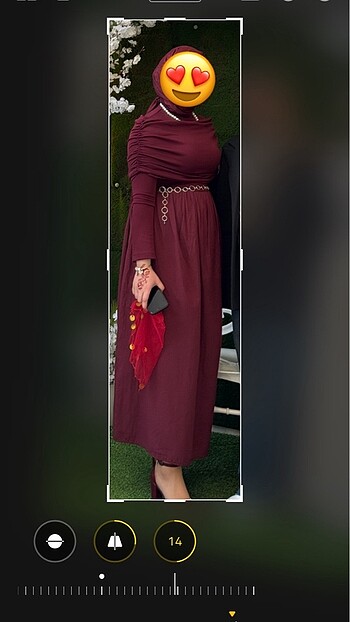 xl Beden bordo Renk Tesettür Elbise
