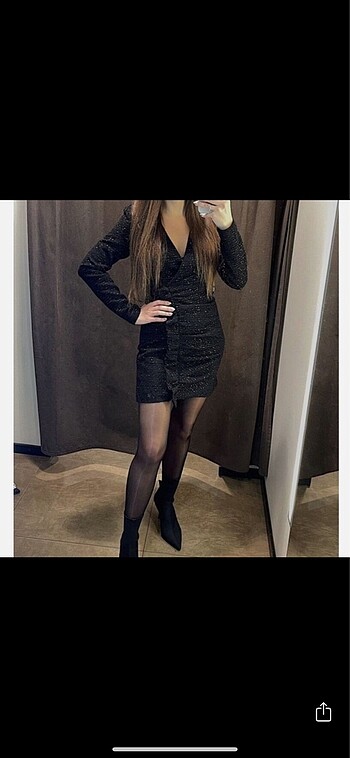 xs Beden siyah Renk Zara mini gece elbisesi