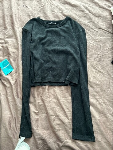 Siyah crop bluz