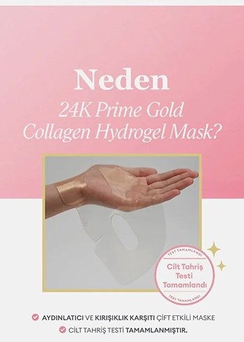 24K Prime Gold Kolajen Hidrojel Maske - Görsel 3