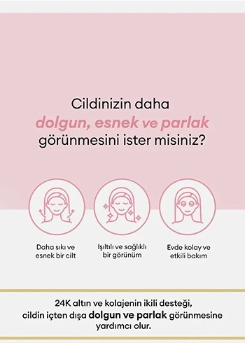 24K Prime Gold Kolajen Hidrojel Maske - Görsel 2