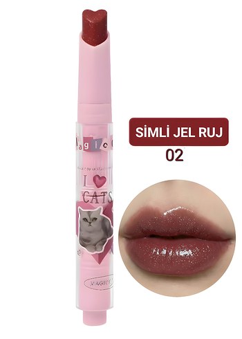 Kalp Uçlu Jel Ruj 02 Cam Parlak Görünüm - Görsel 2
