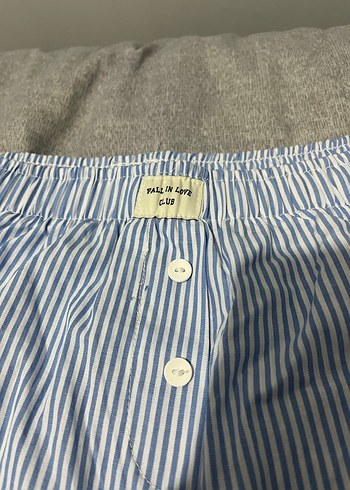 Kadın mavi çizgili pijama - Görsel 3