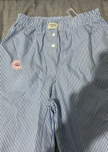 Kadın mavi çizgili pijama - Görsel 2