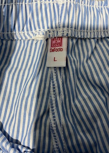 Kadın mavi çizgili pijama - Görsel 5