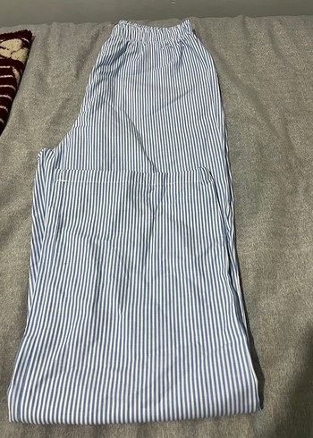 Kadın mavi çizgili pijama - Görsel 4