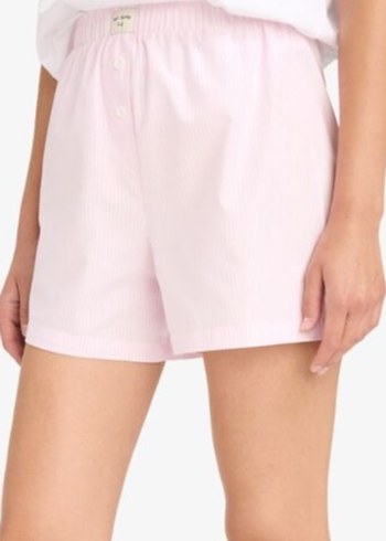 Pembe Pamuklu Rahat Kesim Mini Şort - Görsel 3