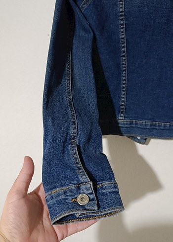 Defacto Düğmeli Kadın Mavi Denim Ceket