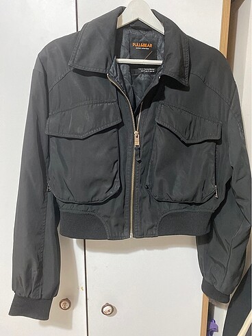 Siyah crop ceket