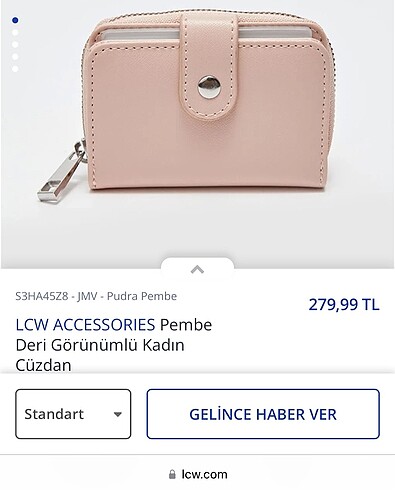 Pembe Deri Görünümlü Kadın Cüzdan