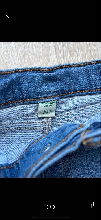 6-9 Ay Beden Kot pantolon jean