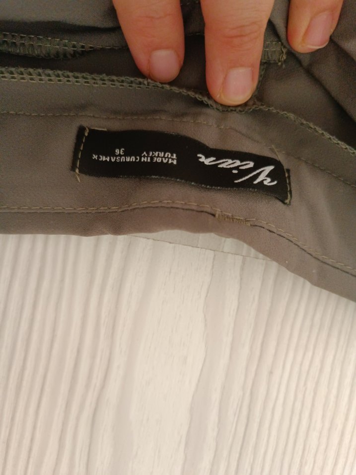 Kumaş Haki Kadın Pantolon - Görsel 2