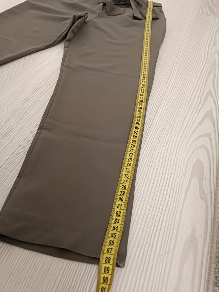 Kumaş Haki Kadın Pantolon - Görsel 3