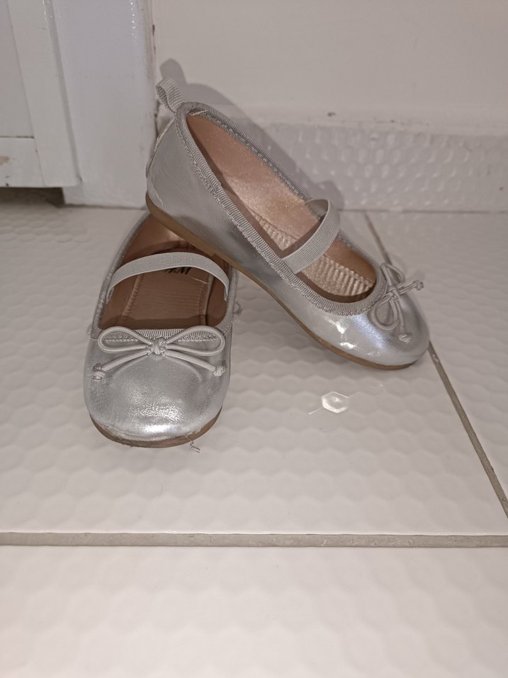 H&M Kız Çocuk Gri Babet Ayakkabı - Görsel 3