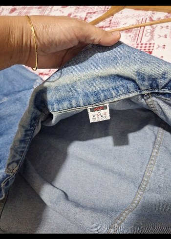 Düğmeli Mavi Denim Kadın Ceket overisze model - Görsel 3