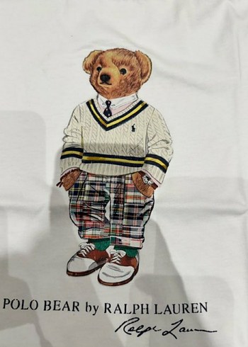 11-12 Yaş Beden Ralph Lauren Beyaz Baskılı Tişört