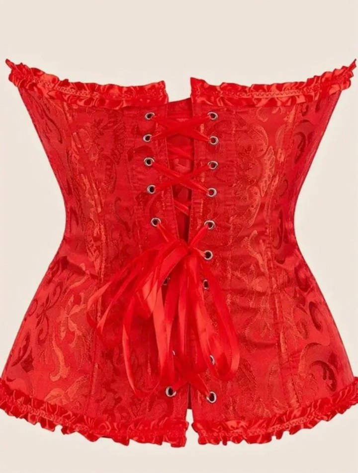 kırmızı vintage kadın korse - Görsel 2