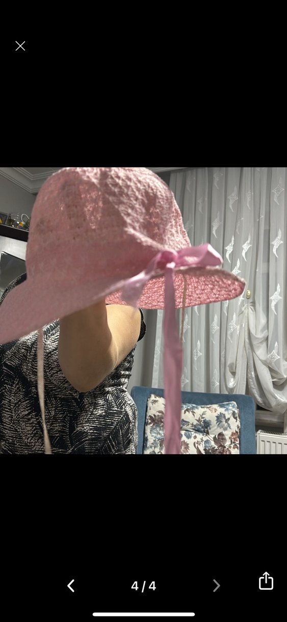 Dantel Detaylı Pembe çocuk Şapka - Görsel 2