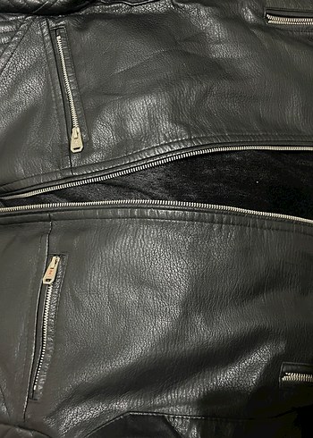2adet Siyah Deri Erkek Motorcu Ceketi - Görsel 4