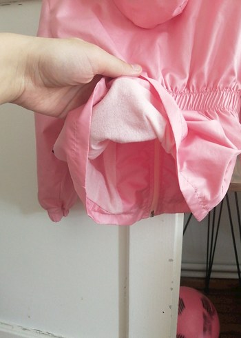24-36 Ay Beden Kız Çocuk Pembe Fermuarlı Yağmurluk