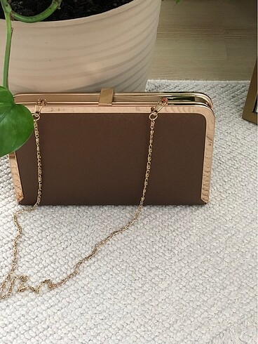Abiye Kahverengi Clutch Çanta