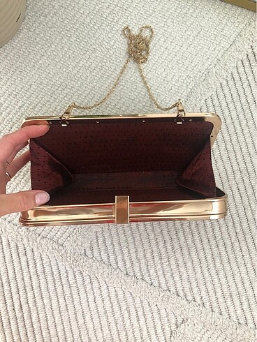 Beden kahverengi Renk Abiye Kahverengi Clutch Çanta