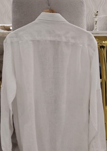 Bej Keten erkek Gömlek - Görsel 6