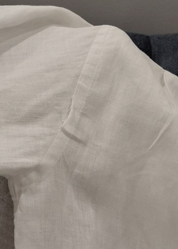 Bej Keten erkek Gömlek - Görsel 5