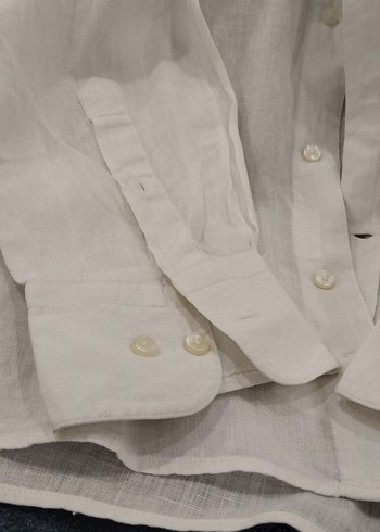 Bej Keten erkek Gömlek - Görsel 3