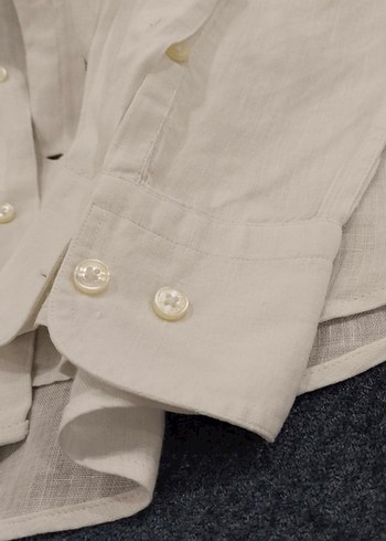 Bej Keten erkek Gömlek - Görsel 4